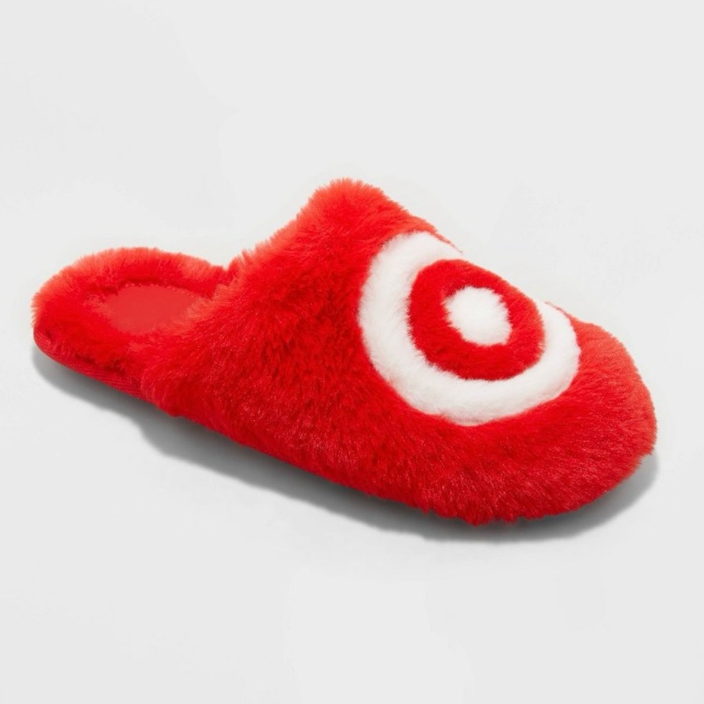 ADULT BULLSEYE SCUFF SLIPPERS RED UNISEX BRAND NEW WITH TAGS #target #slippers